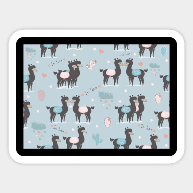 Llama Sticker by Kristina Stellar Scandinavian Land